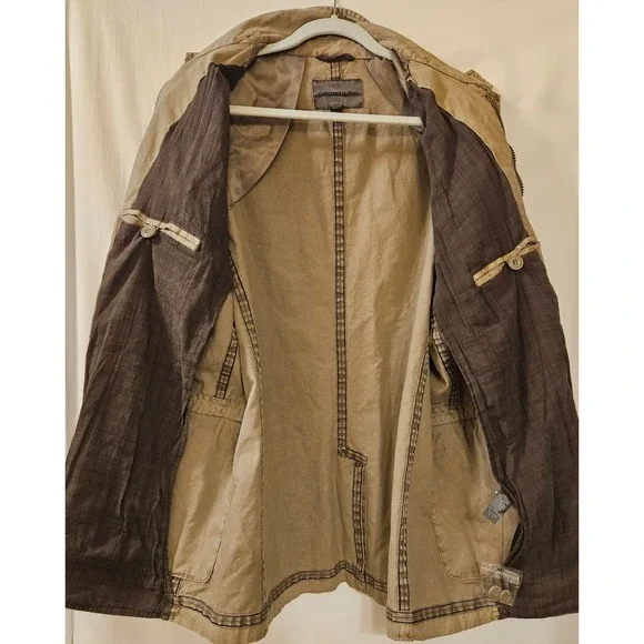 Johnston & Murphy Mens Tan Cotton Field Jacket Utility Blazer Size L Brown - Picture 7 of 11
